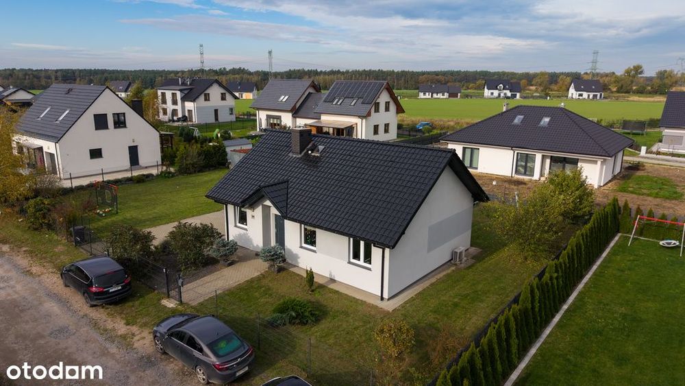 Dom parterowy, 87 m² z ogrodem, pompa ciepła