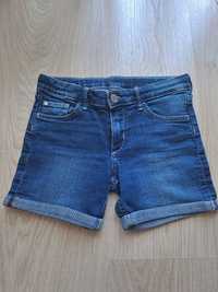H&M krótkie spodenki jeansowe r. 128 jak nowe dla dziewczynki