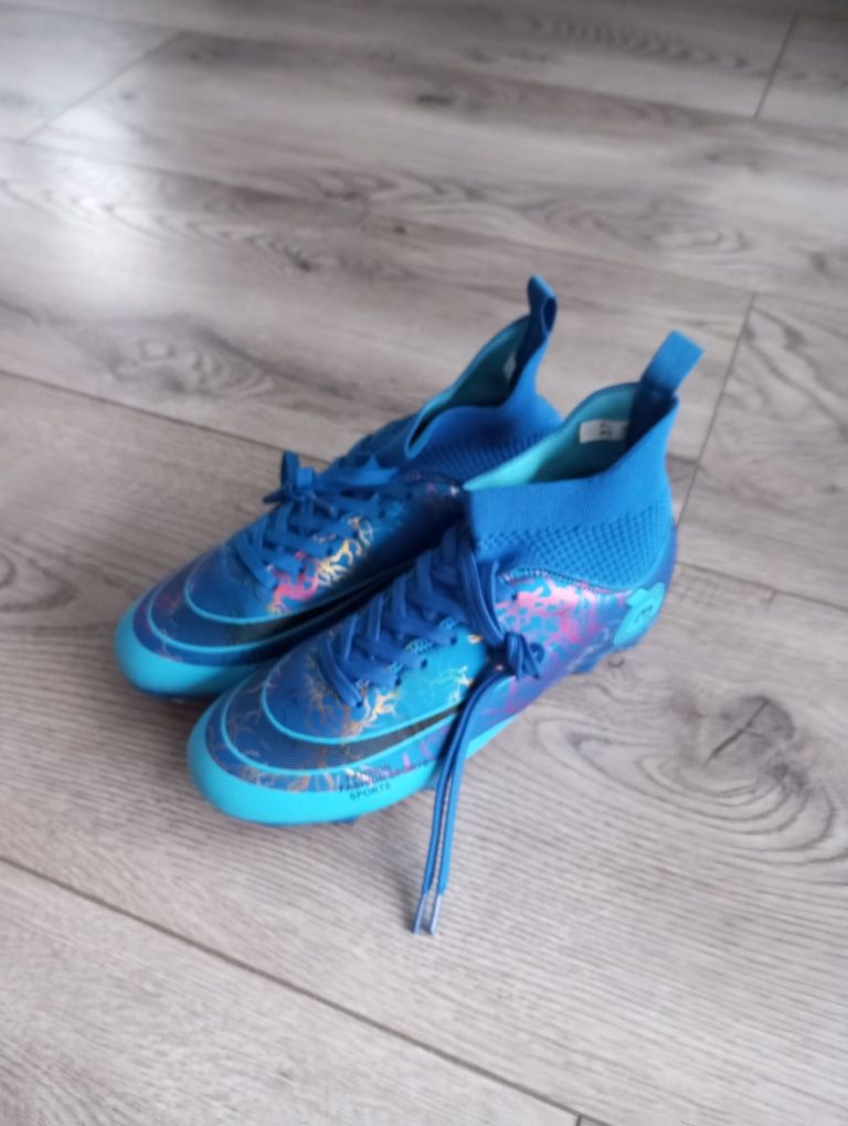 R.37 nowe niebieskie korki buty do piłki nożnej lanki