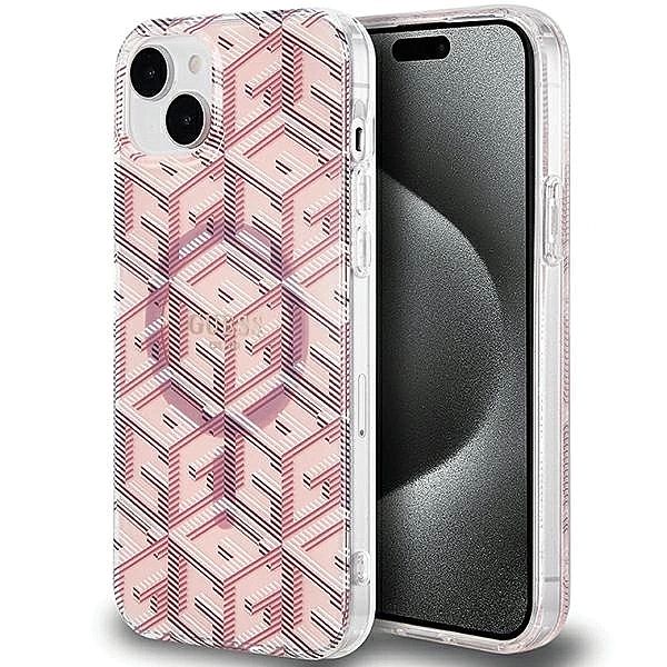 Etui Guess IML GCube MagSafe na iPhone 15 Plus / 14 Plus - różowe
