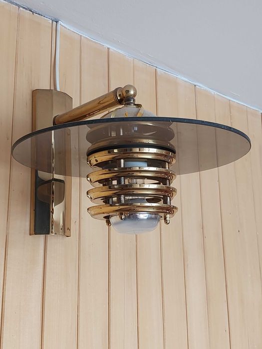 Lampa wisząca z kinkietami - PRL