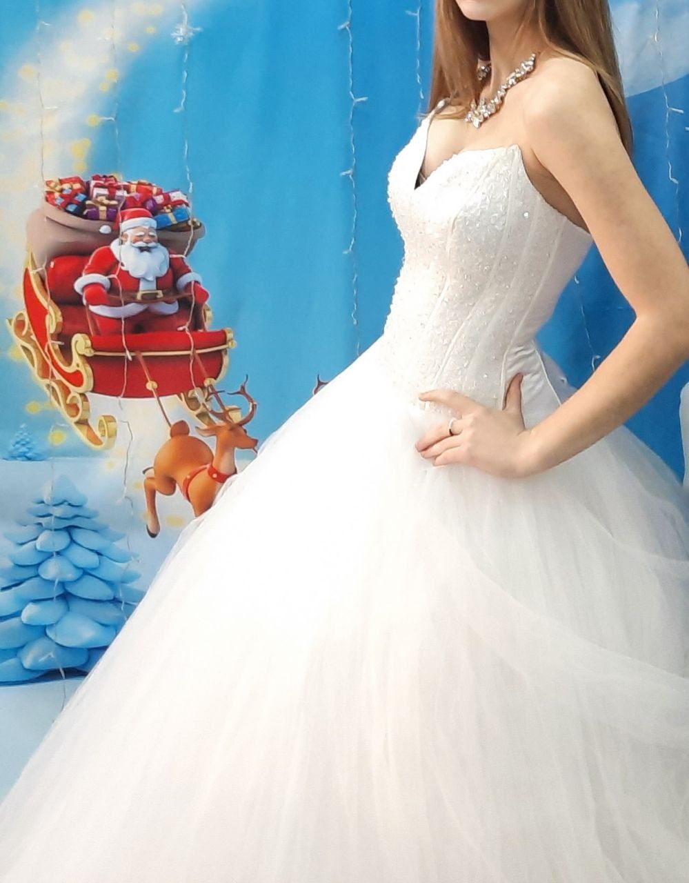 Платье снежной королевы, праздничное, белое