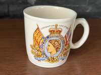 Porcelanowy stary kubek królewski Koronacja Królowa Elżbieta 1953