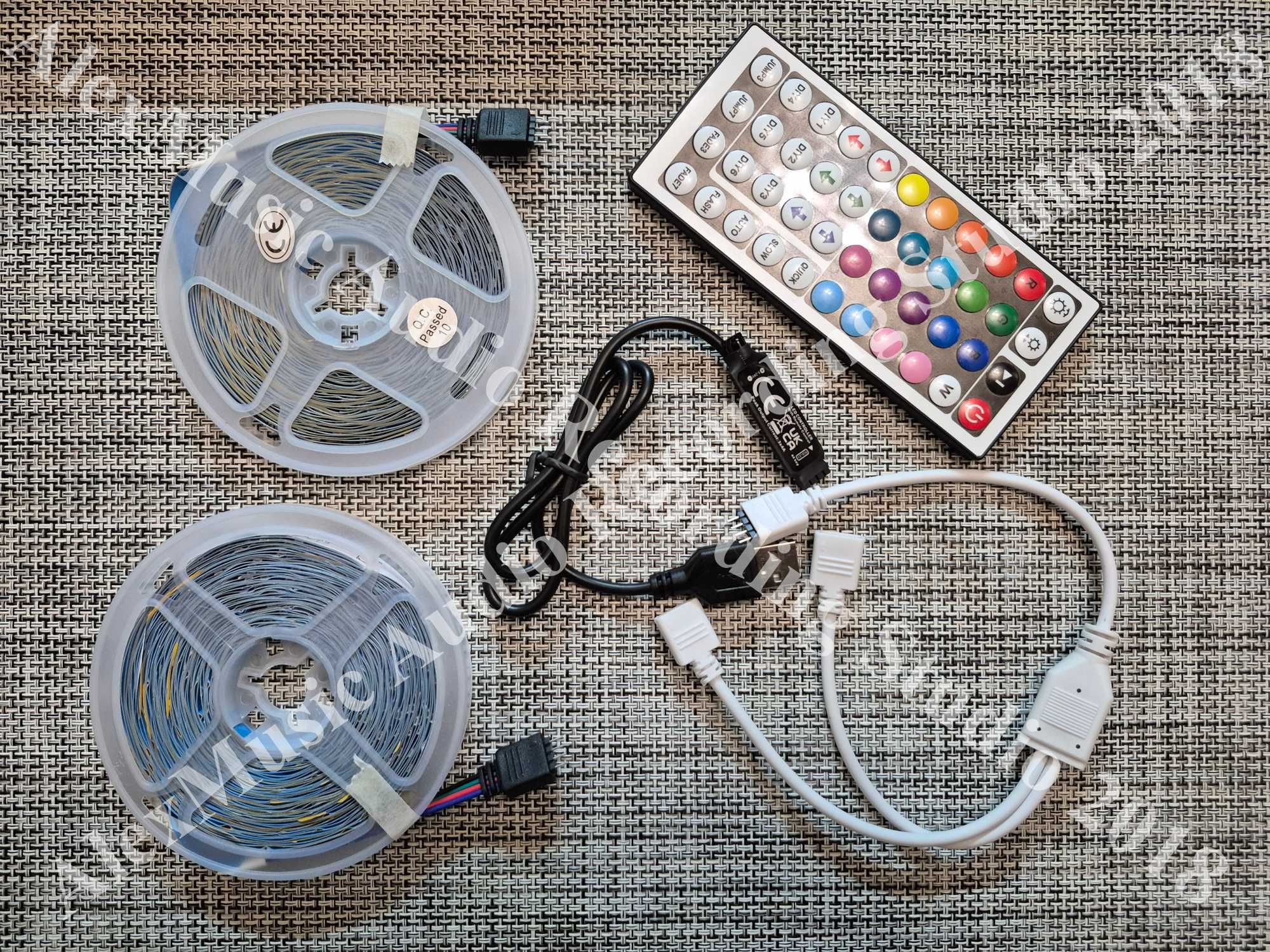 Светодиодная LED лента RGB 2835/5V, 2 по 10 метров с пультом