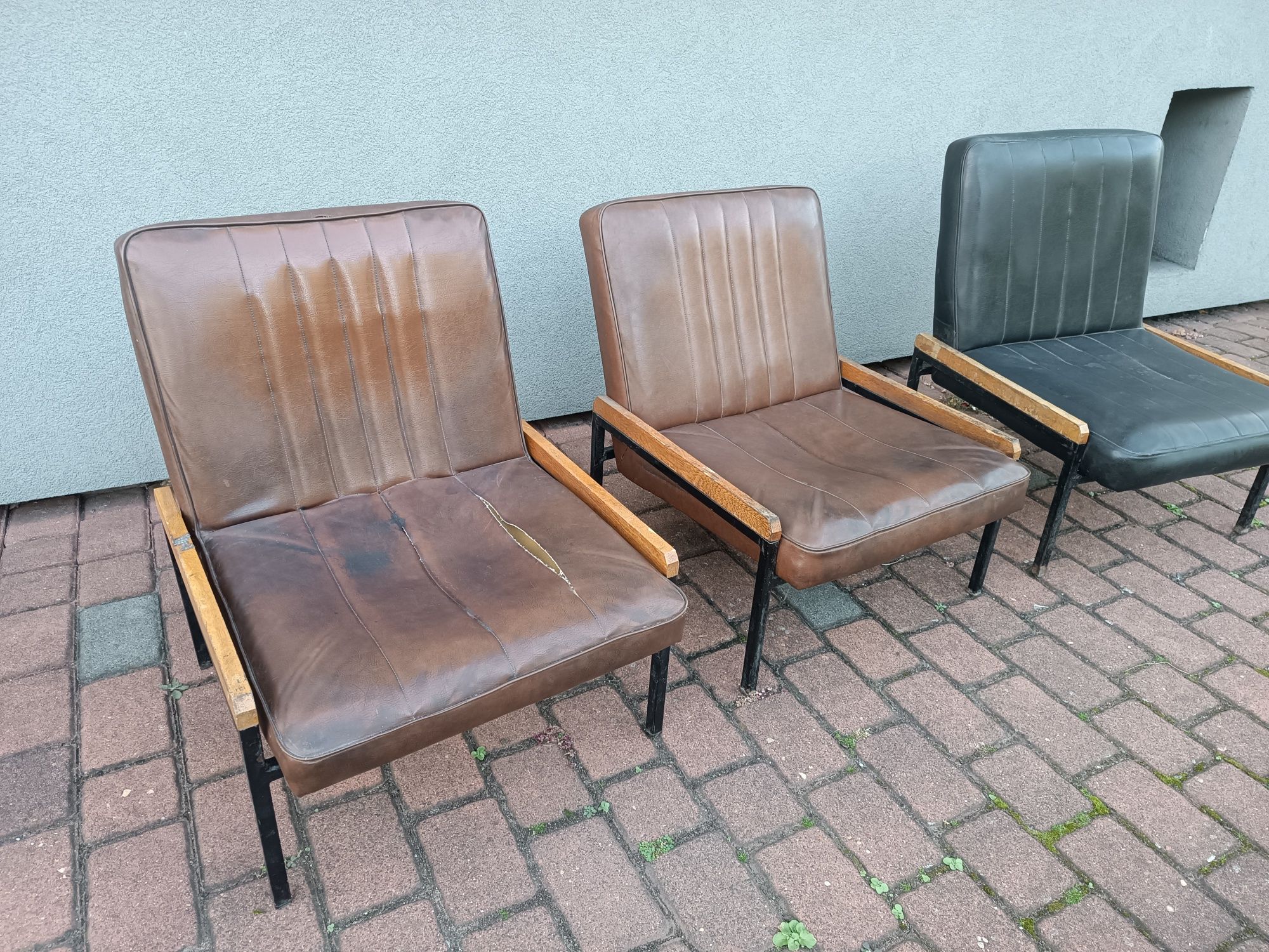 Fotele lata 60 wuteh vintage