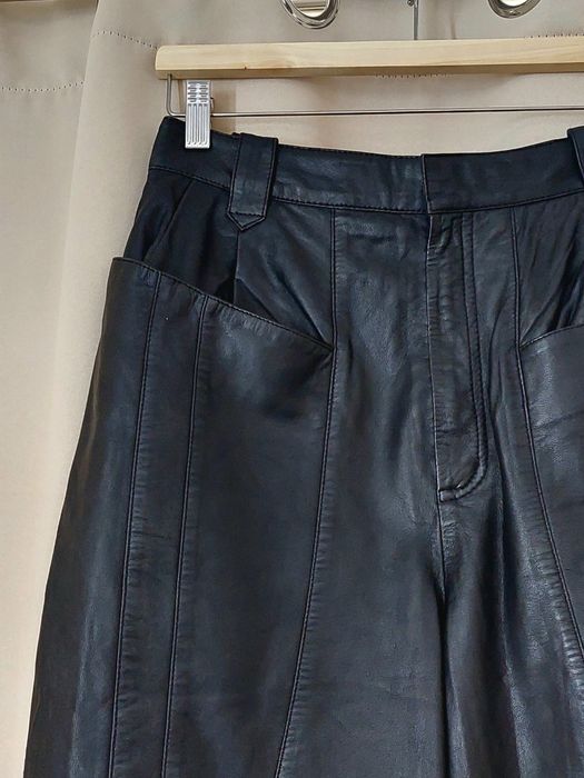 Lamb leather skórzane spodnie skóra naturalna owcza spodnie baggy fit