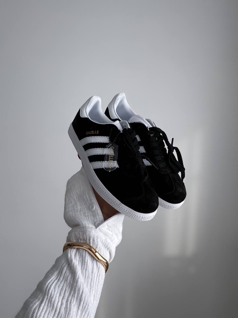 Кеди Adidas Gazelle Black White, кеди Адідас Газель Чорні Білі