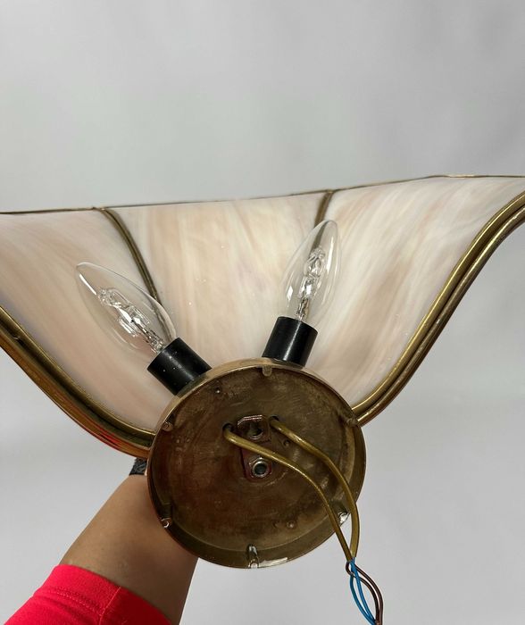 Vintage duży kinkiet Art Nouveau, Lotus Lamp