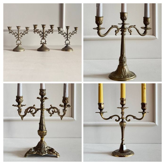 Вінтажні підсвічники свічники антикварні латунні бронзові з Європи