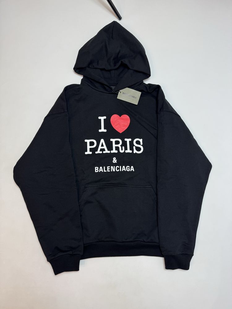 Худі Balenciaga I Love Paris black S ERD Oversized