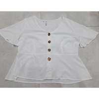 Biała bluzka unikat koszula damska 44 guziki plus size vintage Rainbow