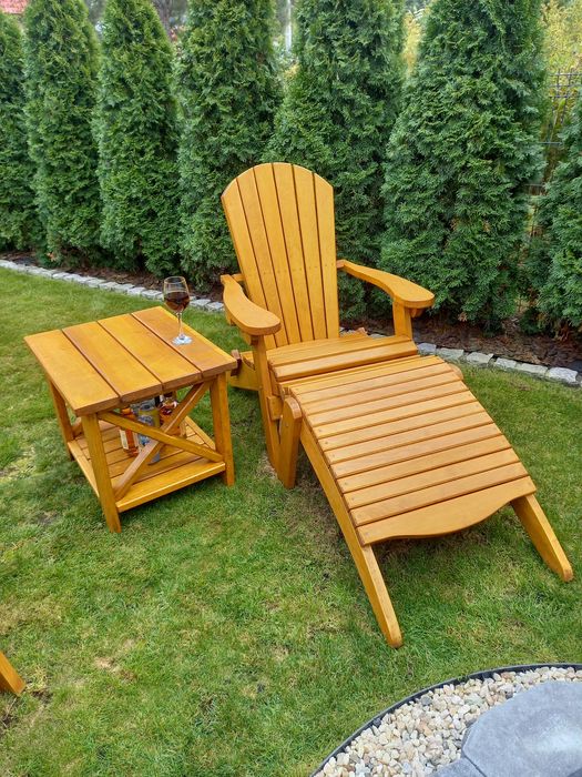 Krzesło, Fotel Adirondack - drewniane, ogrodowe,  tarasowe