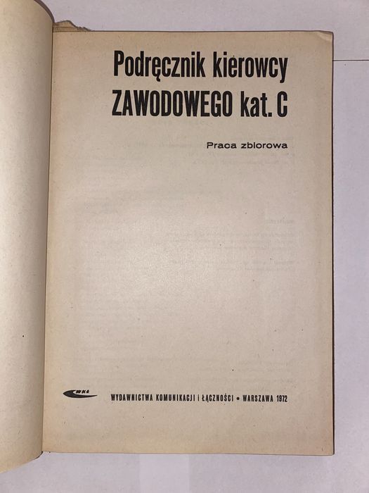 Podręcznik kierowcy zawodowego kat. C 1972