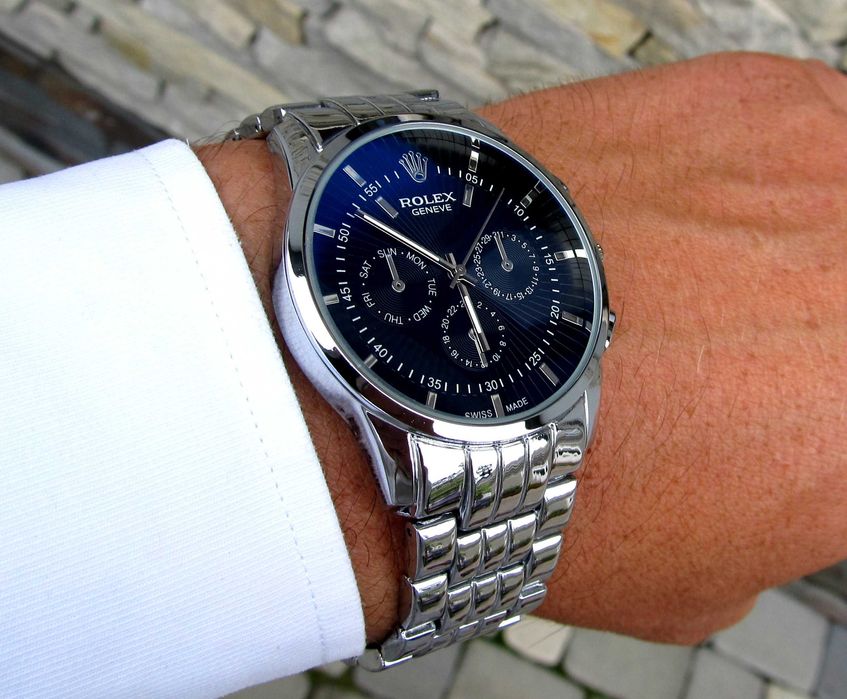 Супермодний кварцевий чоловічий наручний годинник ROLEX 2 кольори