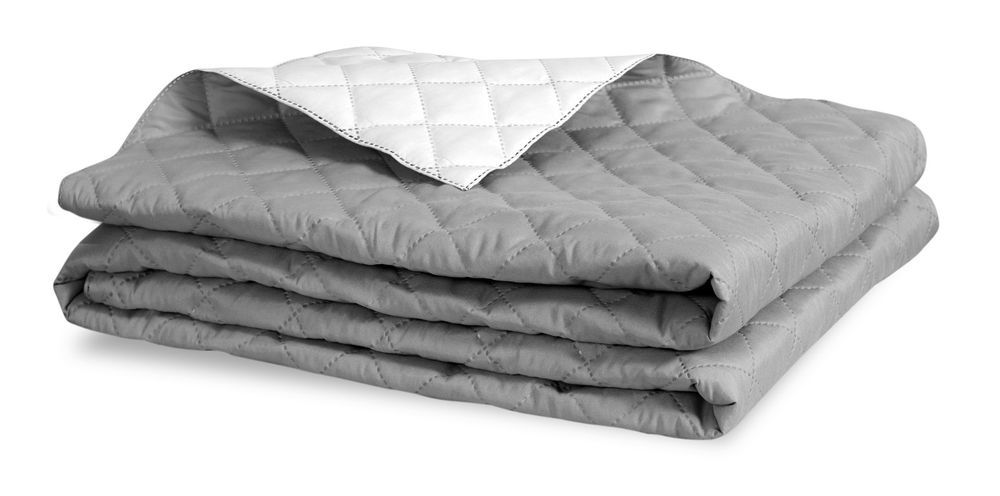 Narzuta Na Łóżko Pikowana Ultradźwiękowo 220X240 Cm Szaro-Biała