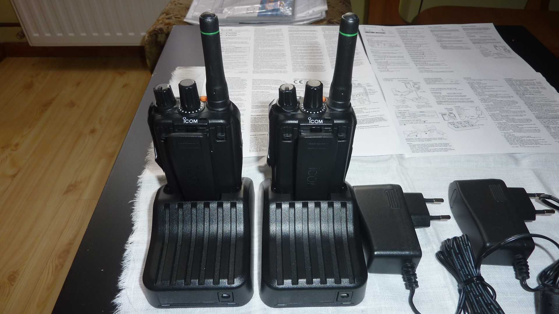 Dwa profesjonalne radiotelefony,krótkofalówki ICOM IC-F62D nieużywane.