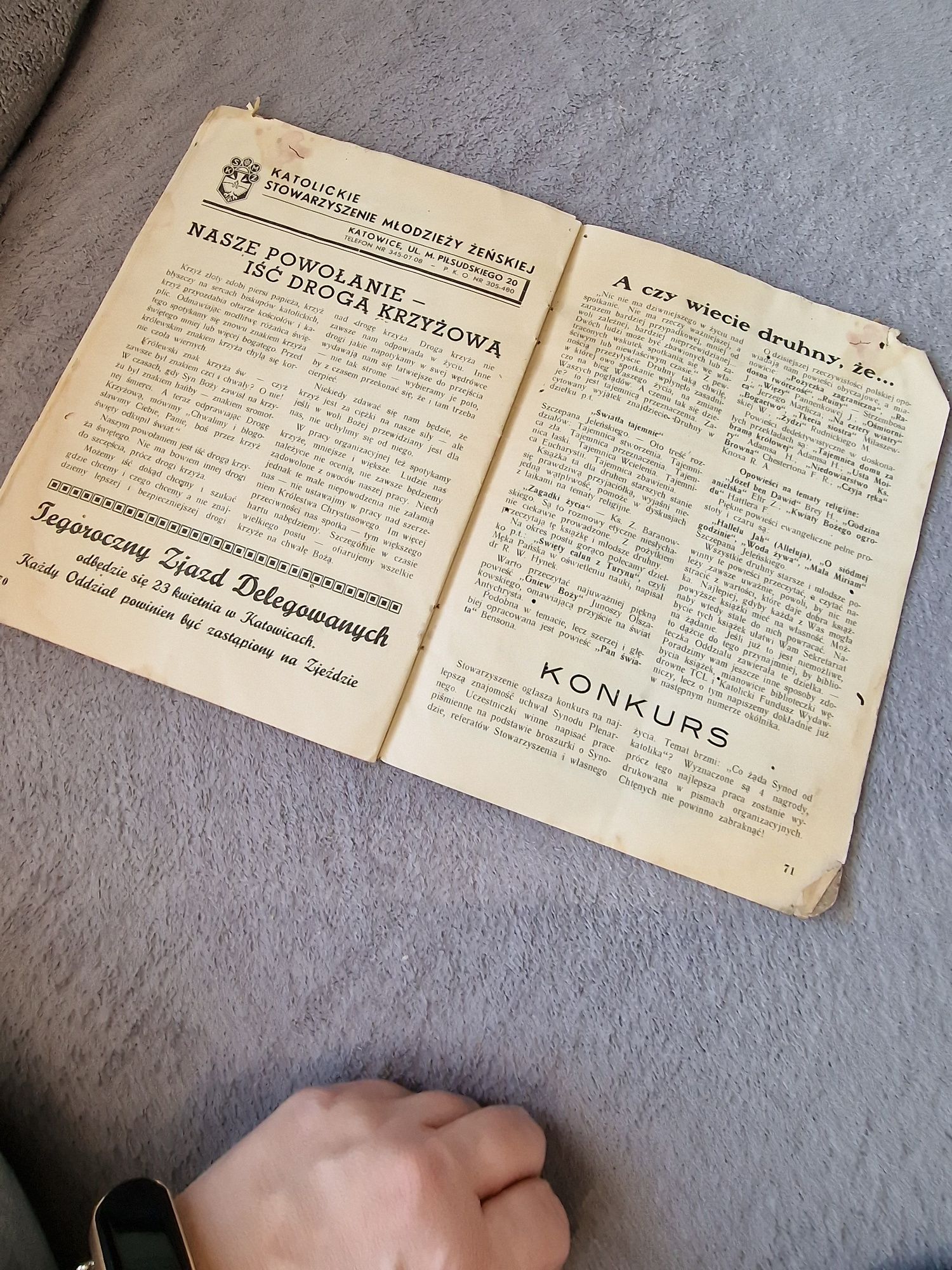 Akcja katolicka na śląsku czasopismo z 1939 antykwariat kolekcja antyk