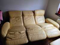 Skórzany wypoczynek sofa fotele