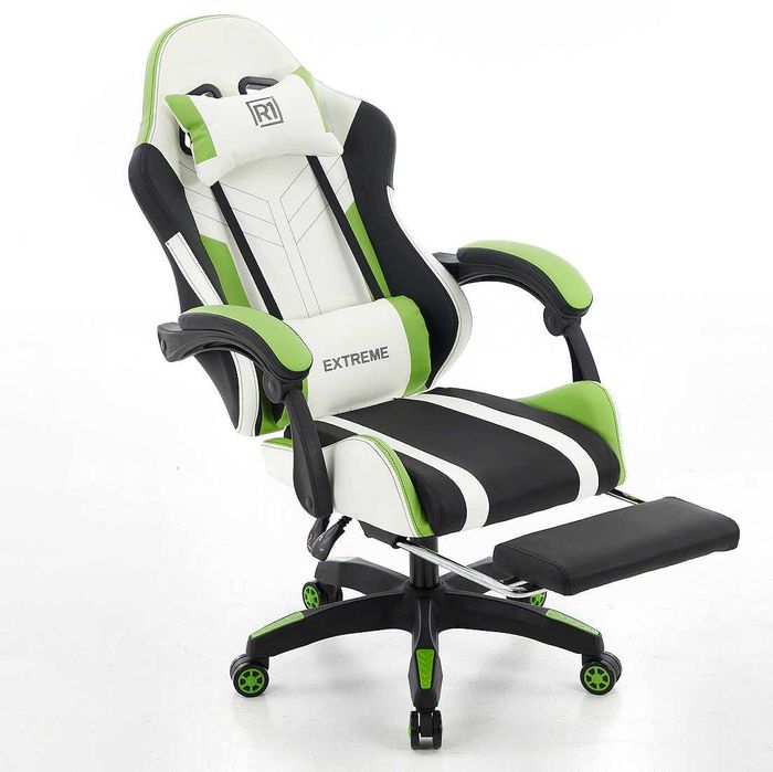 Fotel Gamingowy Extreme R1 Green - Jakość i Styl, które cię Zachwycą