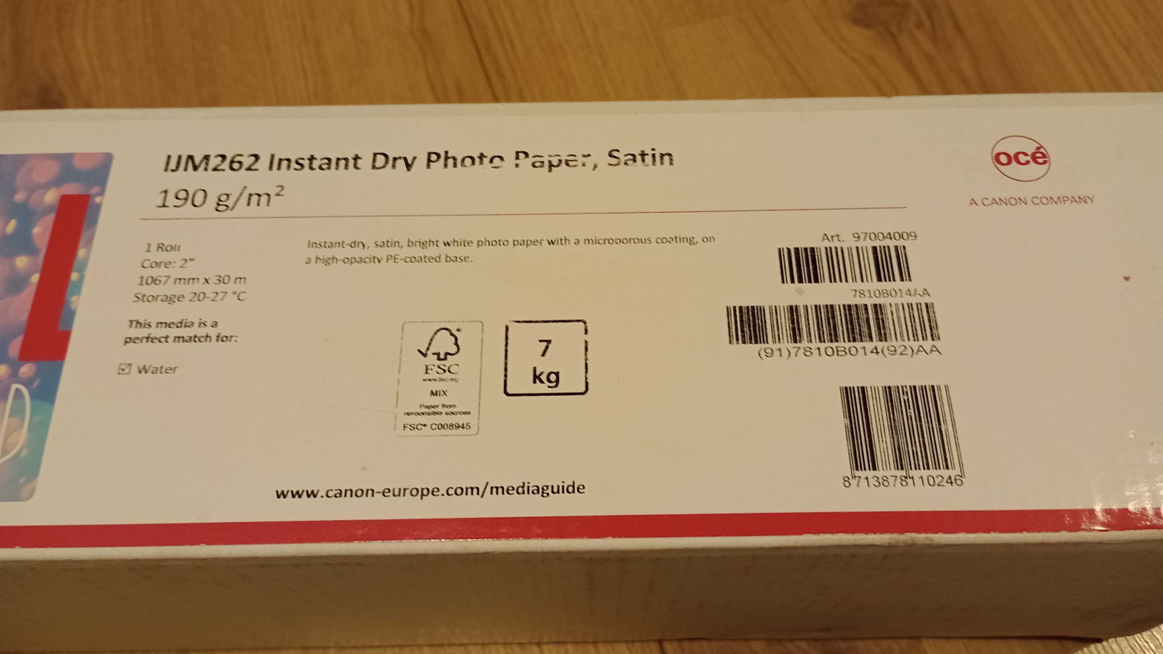 Papier fotograficzny satynowy OCE JMJ262 190