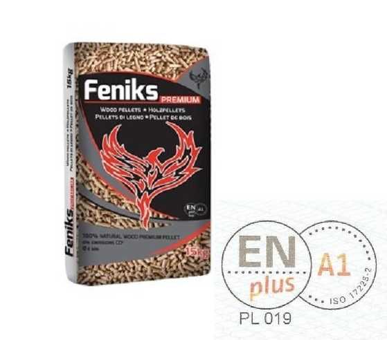 Pellet FENIKS Premium 6mm / Pelet Drzewny ENplus A1 / Dostawa GRATIS !