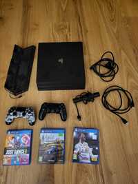 Play Station 4 Pro 1T + 2pady + kamerka + gry