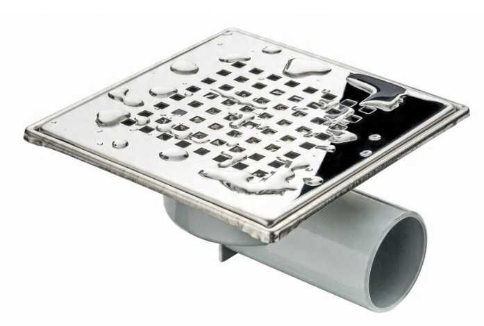 KRATKA ŚCIEKOWA Axus 15x15cm poziome odejście fi 50 mm - syfon NOWY