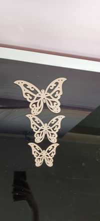 Zestaw nowych drewnianych motylli motylków do powieszenia