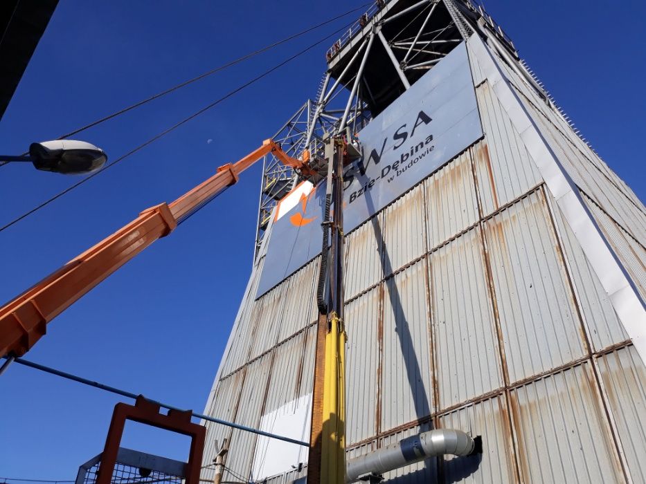 Podnośnik koszowy podest nożycowy zwyżka do 35m z operatorem lub bez
