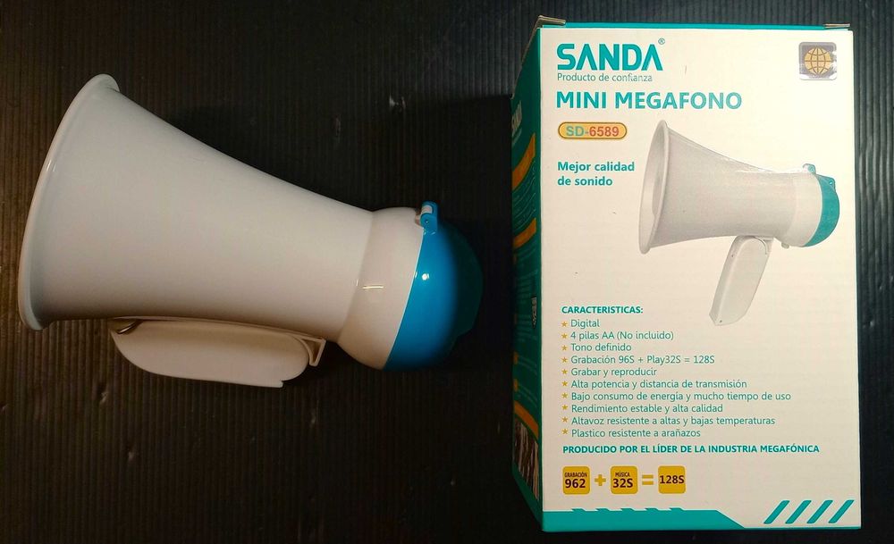 Mini Megafone a pilhas Grava e Reproduz