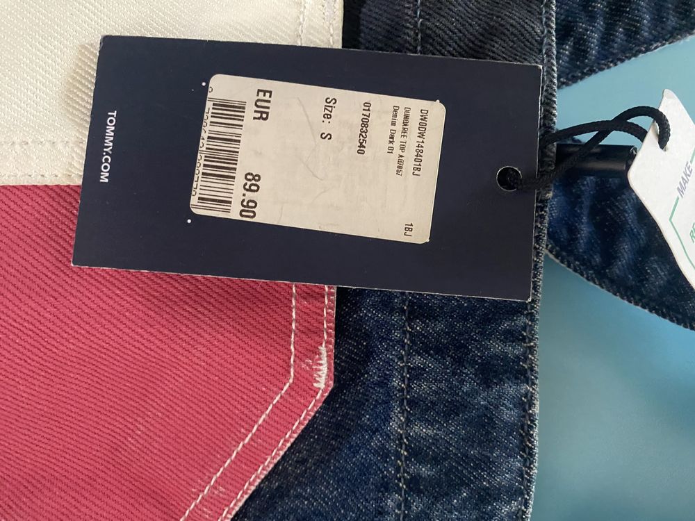 Tommy Hilfiger Jeans top damski niebieski na ramiączkach rozmiar S