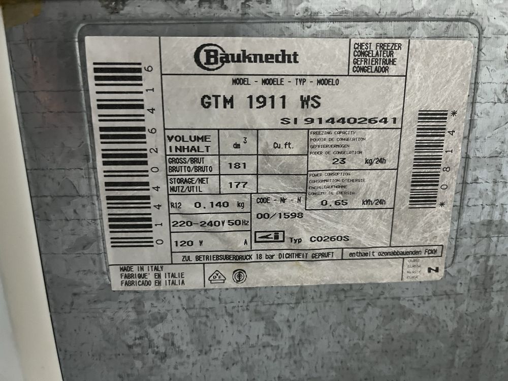 Zamrażarka Bauknecht 181L skrzyniowa |12msc |Dobry stan |Dowóz
