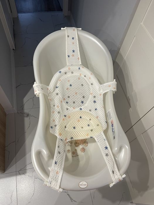 Zestaw kąpielowy 3w1 wanienka + stojak + hamaczek dla noworodka