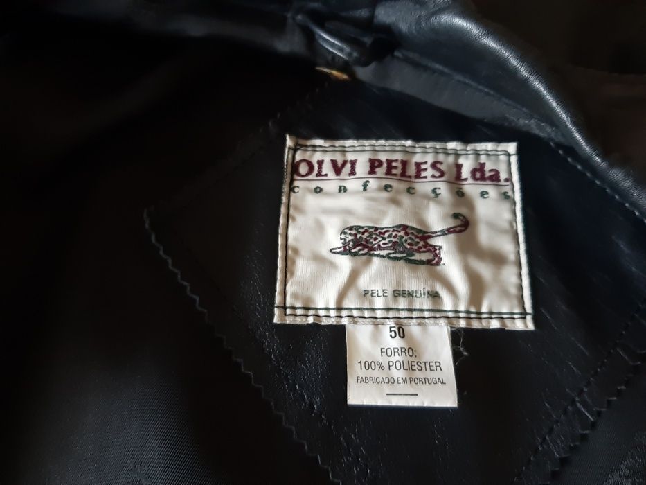 Casaco de Couro Preto
