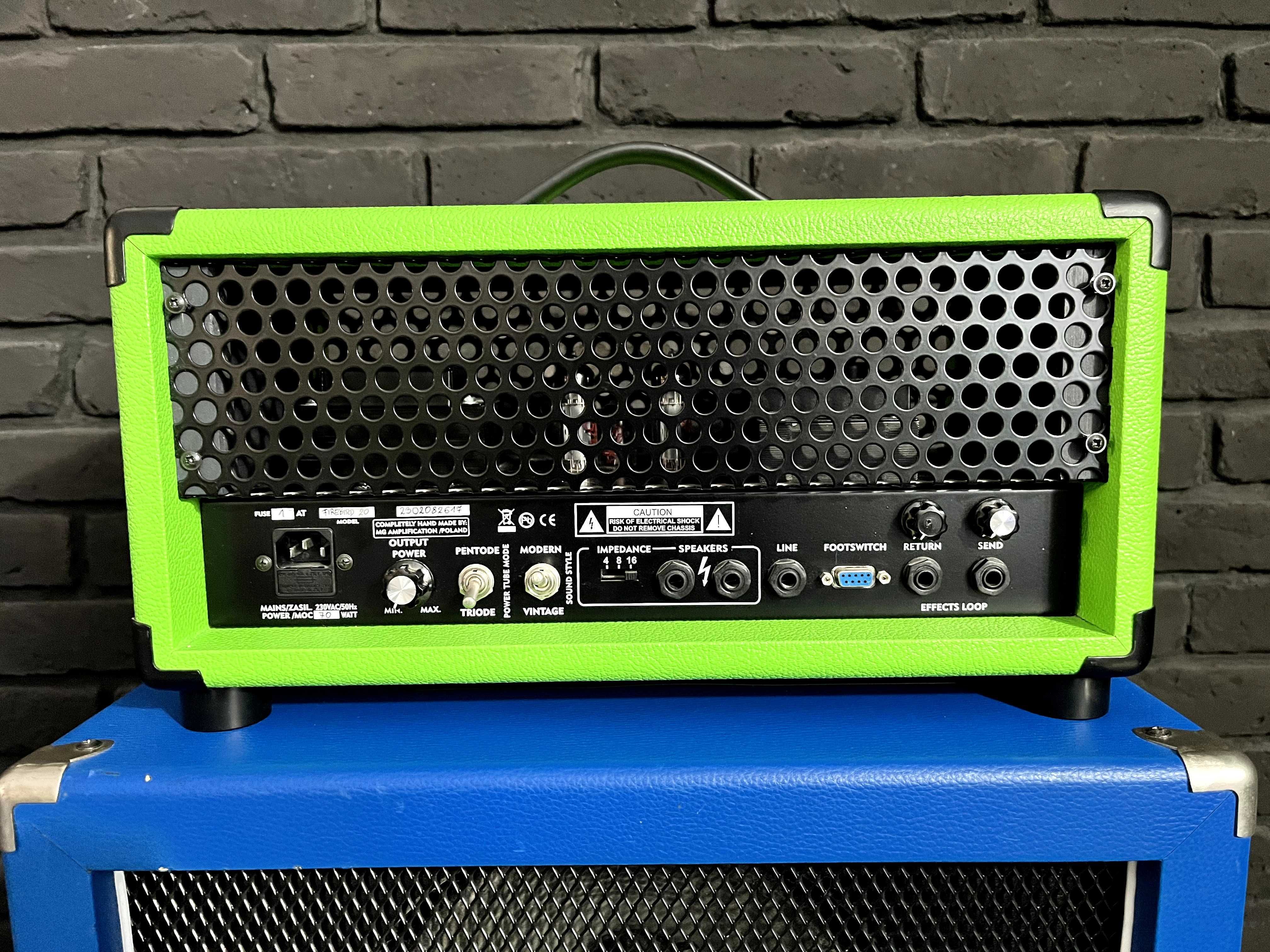 Wzmacniacz lampowy MG Firebird 20 + kolumna MG 212 Celestion V30