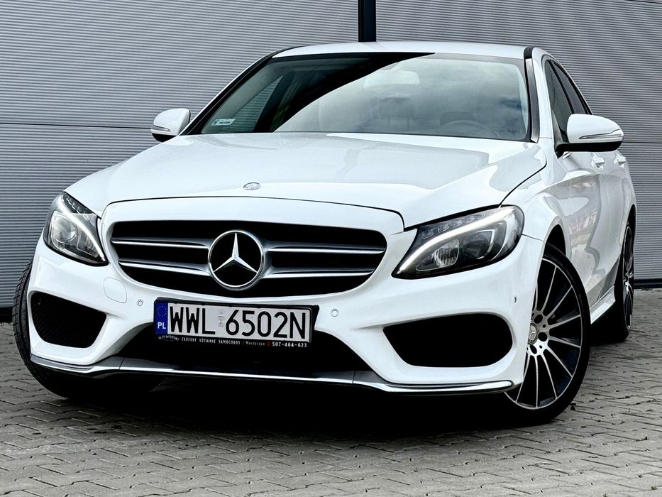 Mercedes-Benz Klasa C Salon Polska//AMG//Ledy//Automat//Biała//Piekna Konfiguracja z brązem