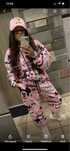 Dres komplet myszka miki disney fuksja bluza joggery dresy we wzory