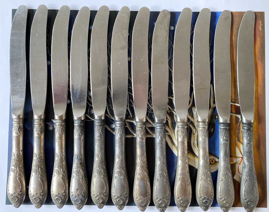 Noże Obiadowe 12 Sztuk - PRL - Nieużywane - Vintage