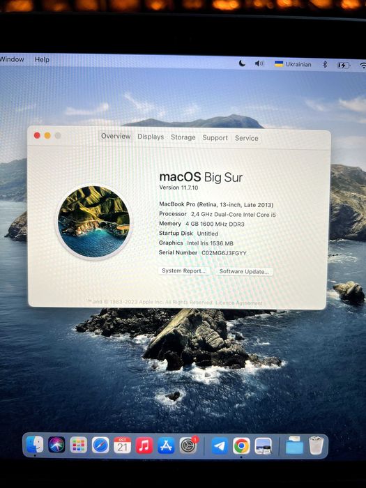 Macbook Pro 2013 13.3 128GB 4GB