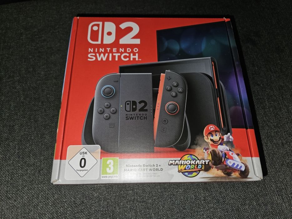 Nintendo Switch 2 com todos os acessórios, caixa e 3 jogos