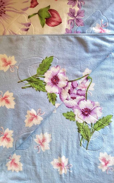 Махрове покривало плед на ліжко 100% бабовна, КВІТИ