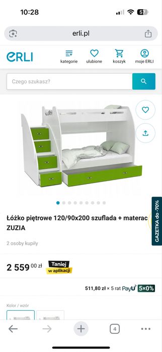 Łóżko dwu piętrowe NOWE