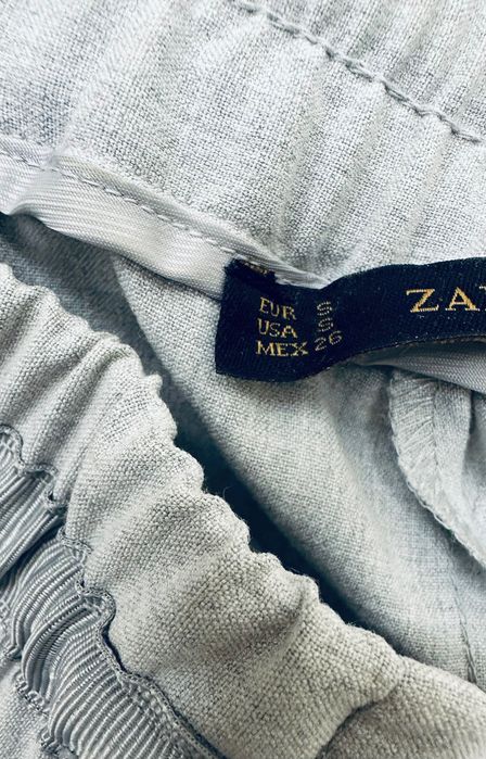ZARA сірі базові брюки на резинці серые базовые брюки мом легкие осень