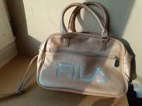 Fila - damska torebka na ramię i do ręki, połyskujący pudrowy róż