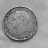 200 réis 1887 em prata - Rei D. Luís I