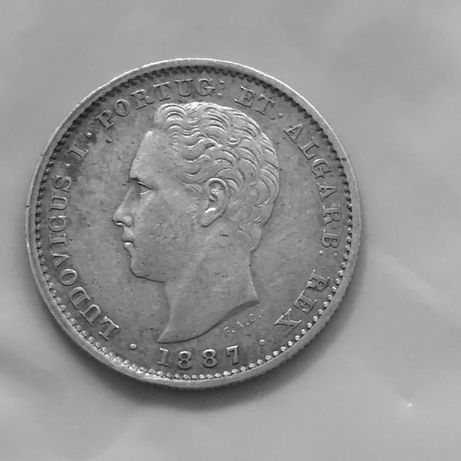 200 réis 1887 em prata - Rei D. Luís I