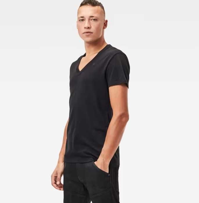 Dwupak 35G-Star RAW Koszulki z Dekoltem w Serek 2 szt., S, Czarny