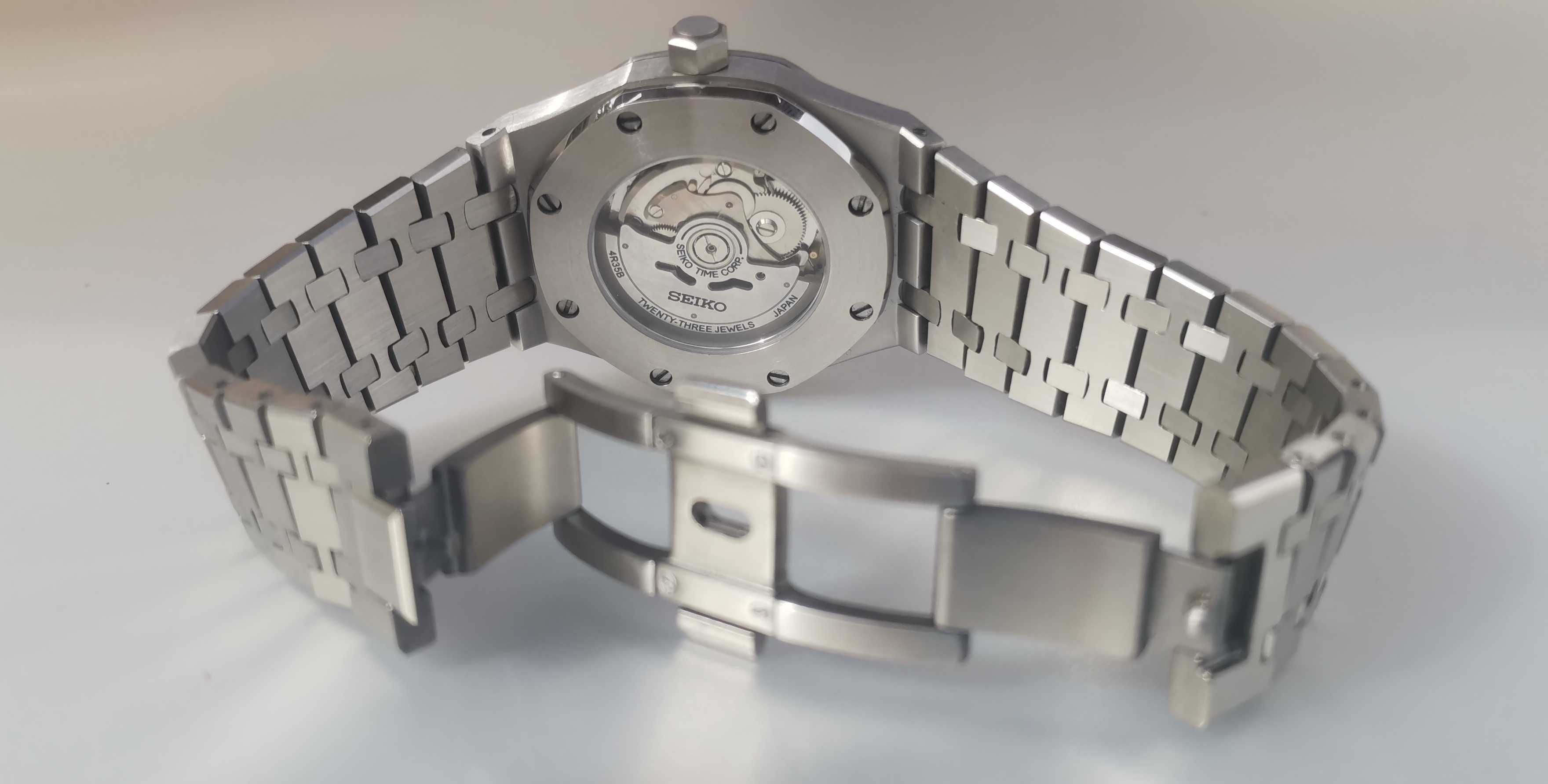 Seiko Royal Oak MOD 41.5mm azul com degradê ou azul tiffany