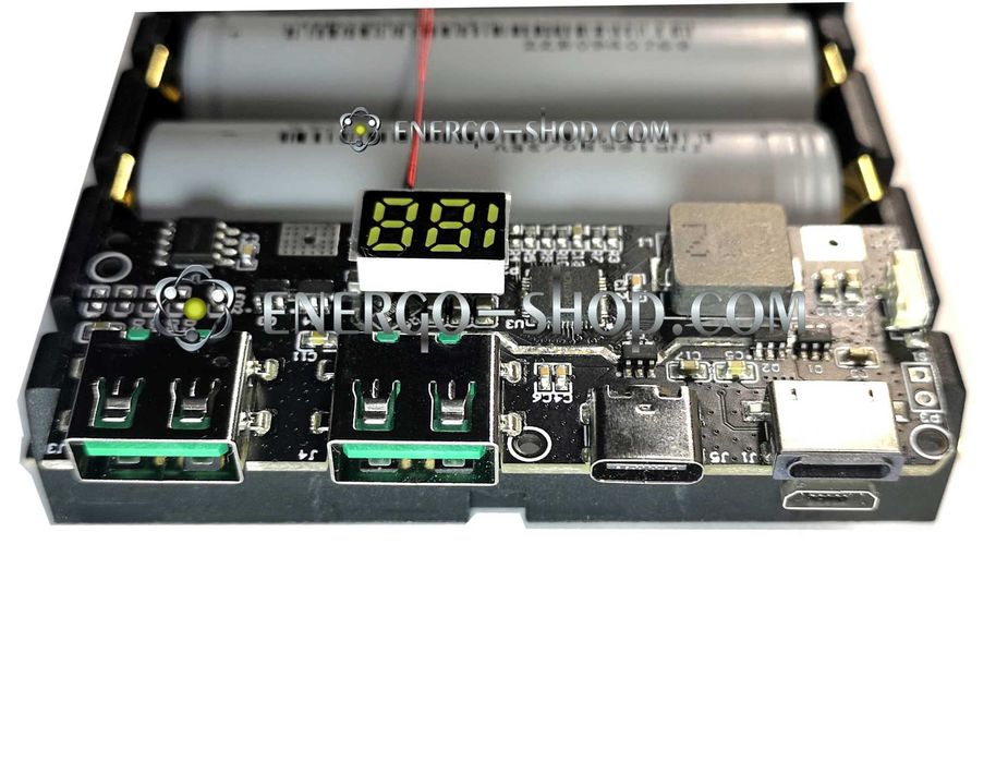 25W 5-портів Плата Power Bank з цифровим LED дисплеєм, швидка заряда