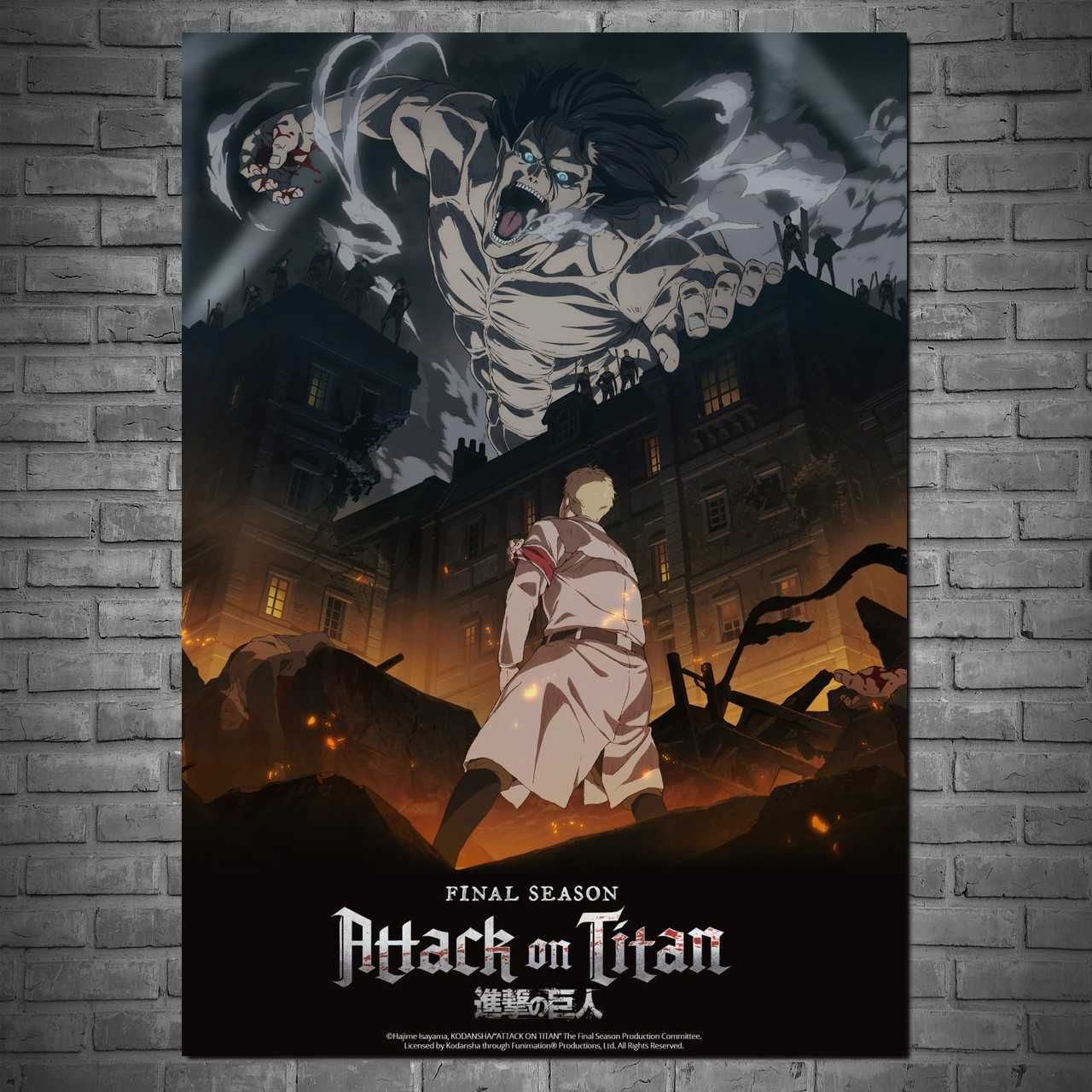 Плакати аніме Атака Титанів Attack on Titans Мікаса Леві Ерен постер